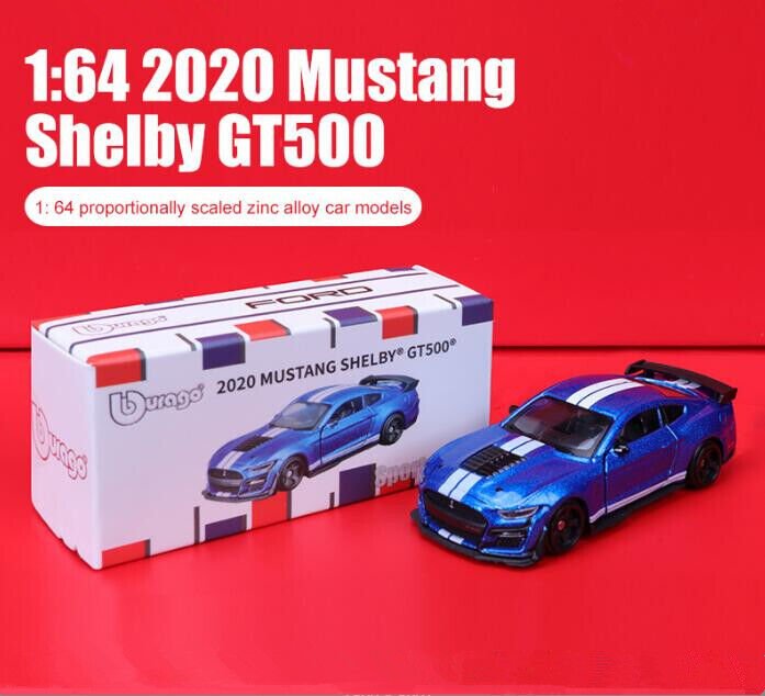 Bburago - 1:64 Mustang Shelby GT500 Diecast Metal Model Car - MODEL CARS UKMODEL CAR#INNO64##TARMAC##diecast_model#