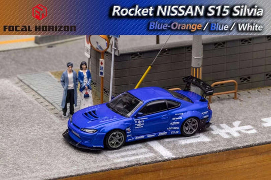 Focal Horizon FH - 1:64 ROCKET NISSAN S15 SILVIA Diecast Model Car - BLUE - MODEL CARS UKMODEL CAR#INNO64##TARMAC##diecast_model#