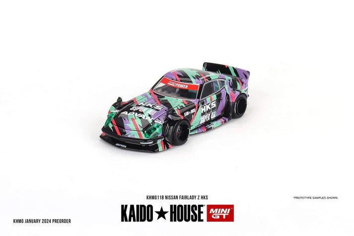 Kaido House X MINI GT - Nissan Fairlady Z HKS V1 DIECAST SCALE MODEL CAR - KHMG118 - MODEL CARS UKMODEL CAR#INNO64##TARMAC##diecast_model#