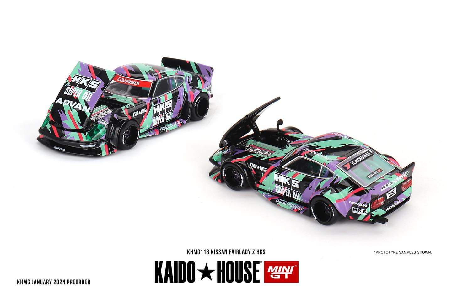 Kaido House X MINI GT - Nissan Fairlady Z HKS V1 DIECAST SCALE MODEL CAR - KHMG118 - MODEL CARS UKMODEL CAR#INNO64##TARMAC##diecast_model#