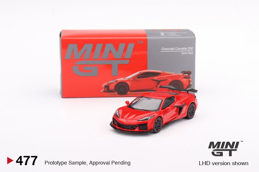 Mini GT - 1/64 Chevrolet Corvette Z06 2023 Torch Red #477 (No packaging bag) - MODEL CAR UKMODEL CAR#INNO64##TARMAC##diecast_model#