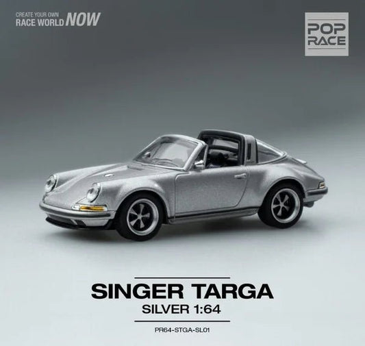 POP Race - 1:64 SINGER TARGA SILVER DIECAST SCALE MODEL CAR - PR64 - SGTA - SL01 - MODEL CARS UKMODEL CAR#INNO64##TARMAC##diecast_model#