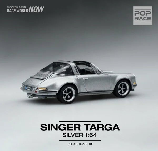 POP Race - 1:64 SINGER TARGA SILVER DIECAST SCALE MODEL CAR - PR64 - SGTA - SL01 - MODEL CARS UKMODEL CAR#INNO64##TARMAC##diecast_model#