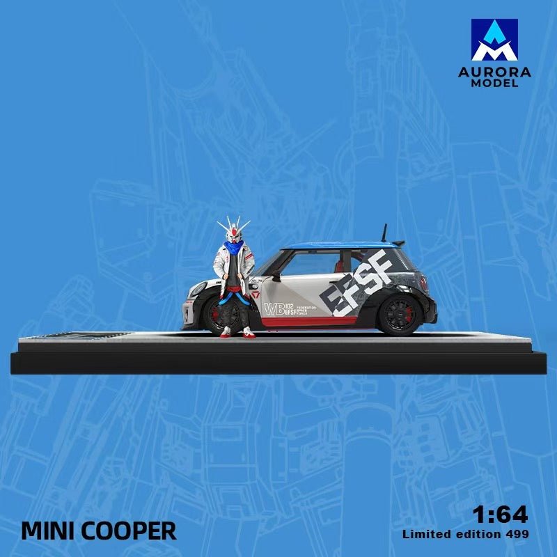 [ PREORDER ] AM Aurora - 1/64 BMW Mini Cooper Lightning & Red Bull & Gundam diecast model car - Gundam livery Ordinary - MODEL CARS UKMODEL CAR#INNO64##TARMAC##diecast_model#