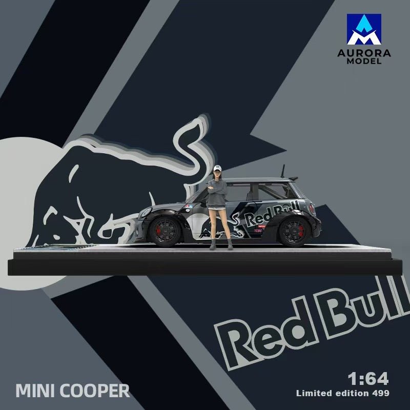 [ PREORDER ] AM Aurora - 1/64 BMW Mini Cooper Lightning & Red Bull & Gundam diecast model car - Red Bull livery Ordinary - MODEL CARS UKMODEL CAR#INNO64##TARMAC##diecast_model#