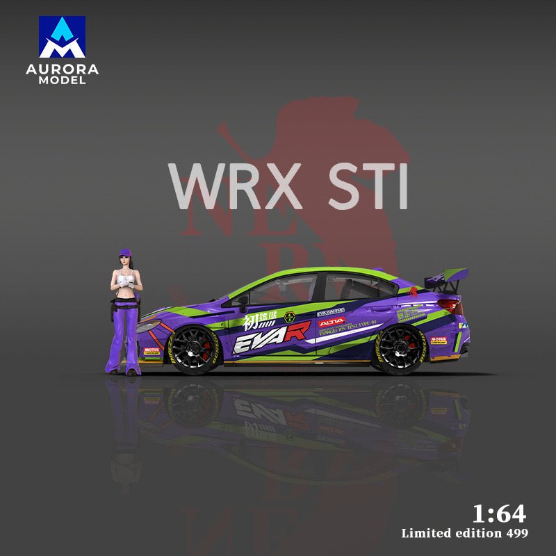 [ PREORDER ] AM Aurora - 1/64 SUBARU STI diecast model - EVA LIVERY PURPLE ordinary - MODEL CARS UKMODEL CAR#INNO64##TARMAC##diecast_model#