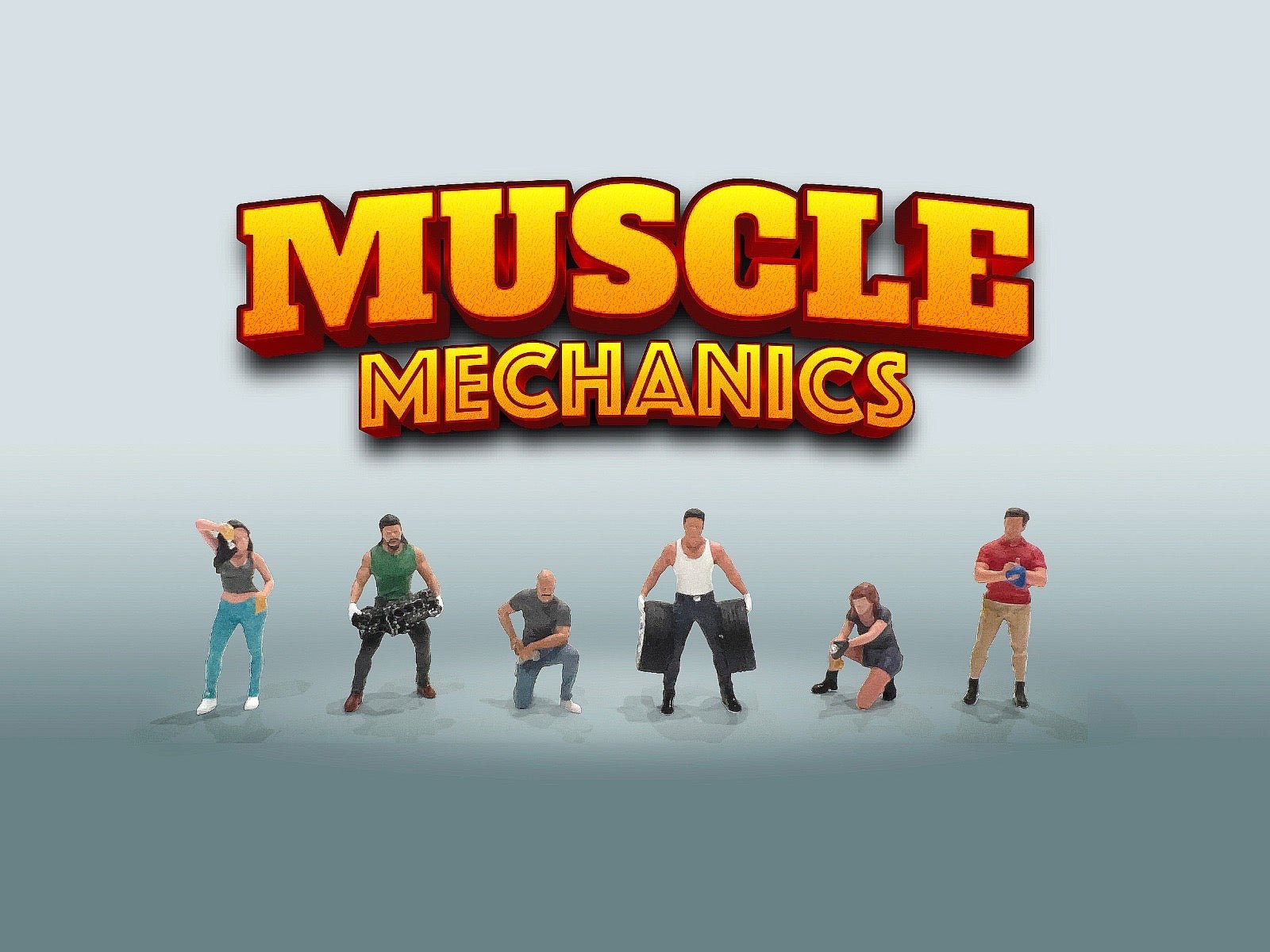 [PREORDER] AMERICAN DIORAMA - 1/64 Muscle Mechanics Figure Set - AD - 2417 - MODEL CARS UKFIGURE#INNO64##TARMAC##diecast_model#