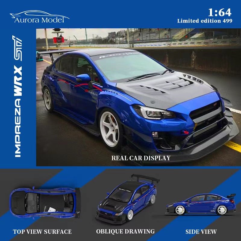 [ PREORDER ] Aurora Model AM 1:64 Subaru WRX STI diecast model - Metallic Blue ordinary - MODEL CAR UKMODEL CAR#INNO64##TARMAC##diecast_model#