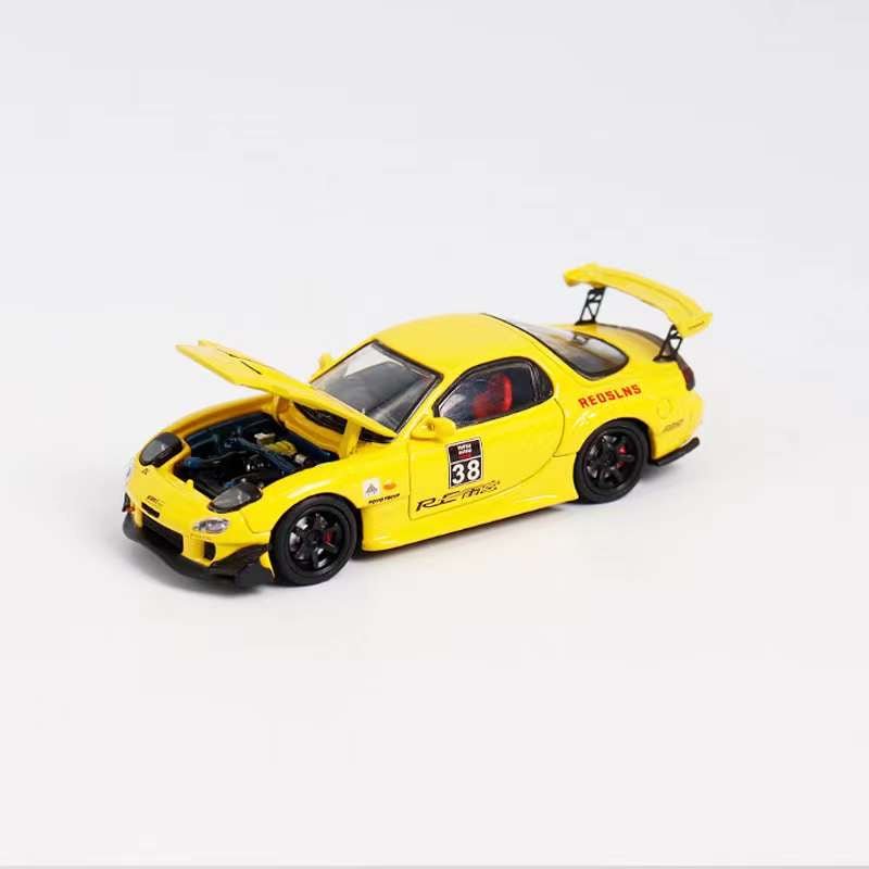 [ PREORDER ] BSC - 1/64 Mazda RX7 FD3S diecast model - Yellow#38 - MODEL CARS UKMODEL CAR#INNO64##TARMAC##diecast_model#