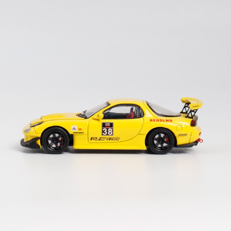 [ PREORDER ] BSC - 1/64 Mazda RX7 FD3S diecast model - Yellow#38 - MODEL CARS UKMODEL CAR#INNO64##TARMAC##diecast_model#