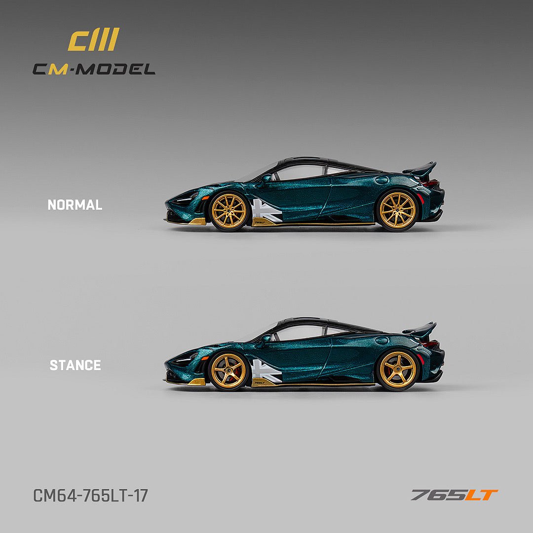 [ PREORDER ] CM model - 1/64 Mclaren 765LT - Metallic black green - MODEL CARS UKMODEL CAR#INNO64##TARMAC##diecast_model#