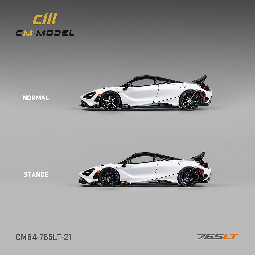 [ PREORDER ] CM model - 1/64 Mclaren 765LT White with carbon hood Diecast model car - CM64 - 765LT - 21 - MODEL CARS UKMODEL CAR#INNO64##TARMAC##diecast_model#