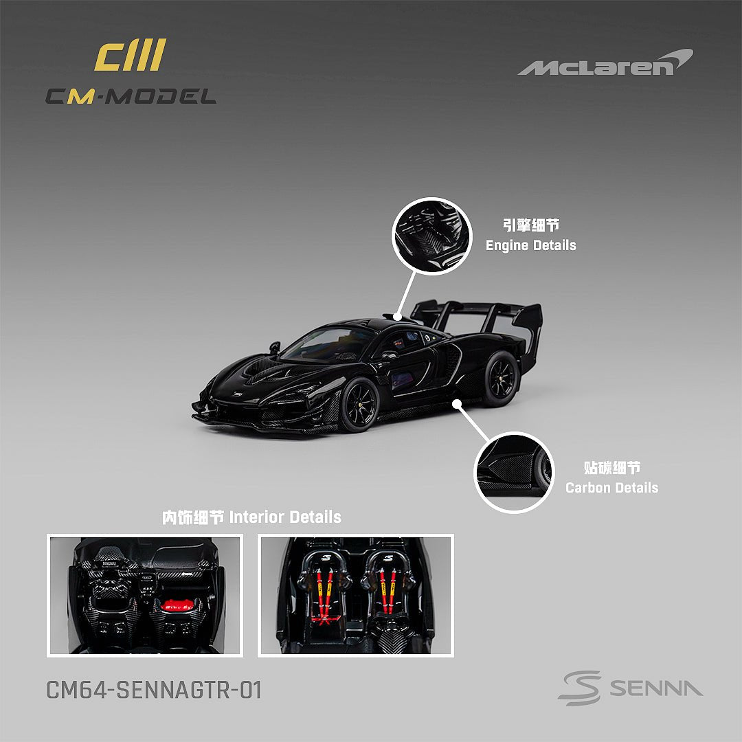 [ PREORDER ] CM model - 1/64 McLaren Senna GTR Black Diecast model car - CM64 - SennaGTR - 01 - MODEL CARS UKMODEL CAR#INNO64##TARMAC##diecast_model#