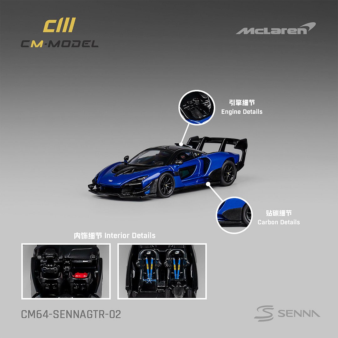 [ PREORDER ] CM model - 1/64 Mclaren Senna GTR Diecast model car - Metallic blue - MODEL CARS UKMODEL CAR#INNO64##TARMAC##diecast_model#