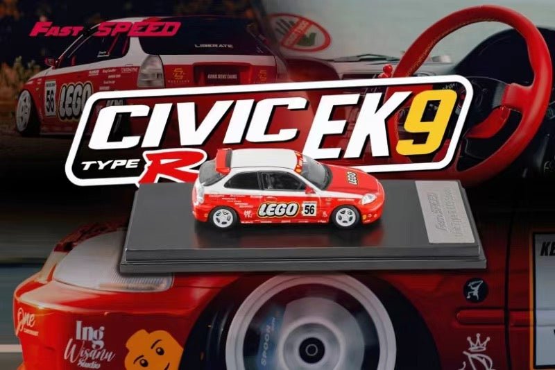 [ PREORDER ] Fast Speed FS 1/64 - HONDA Civic Type-R Mk1 EK9 Spoon modified version Red Lego #56 diecast model car - MODEL CAR UKMODEL CAR#INNO64##TARMAC##diecast_model#