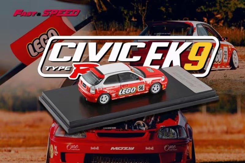 [ PREORDER ] Fast Speed FS 1/64 - HONDA Civic Type-R Mk1 EK9 Spoon modified version Red Lego #56 diecast model car - MODEL CAR UKMODEL CAR#INNO64##TARMAC##diecast_model#