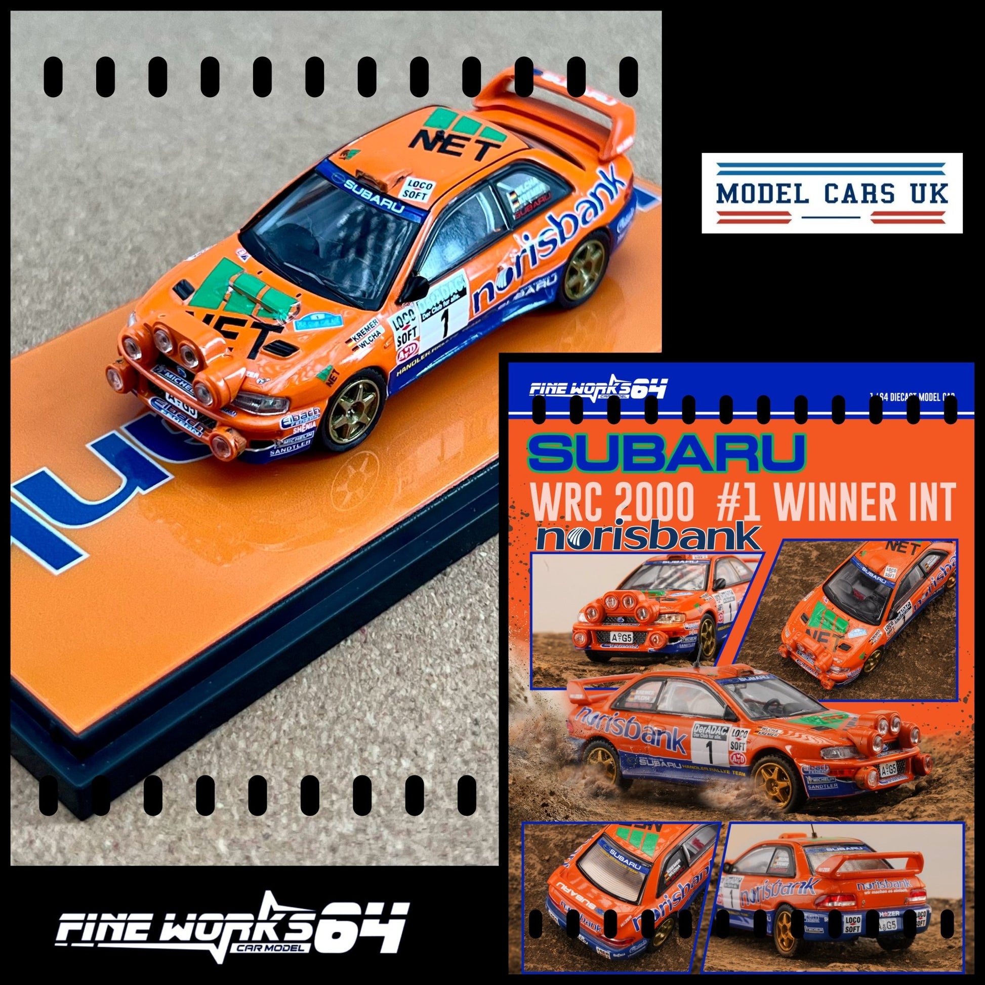 [PREORDER] Fine Works - 1:64 SUBARU IMPREZA WRC 2000 #I WINNER INT Diecast model car - ORANGE #1 - MODEL CARS UKMODEL CAR#INNO64##TARMAC##diecast_model#