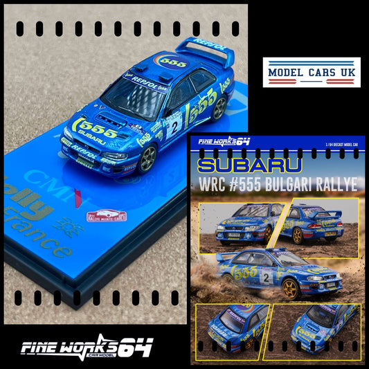 [PREORDER] Fine Works - 1:64 SUBARU IMPREZA WRC #555 BULGARI RALLYE Diecast model car - BLUE #2 - MODEL CARS UKMODEL CAR#INNO64##TARMAC##diecast_model#