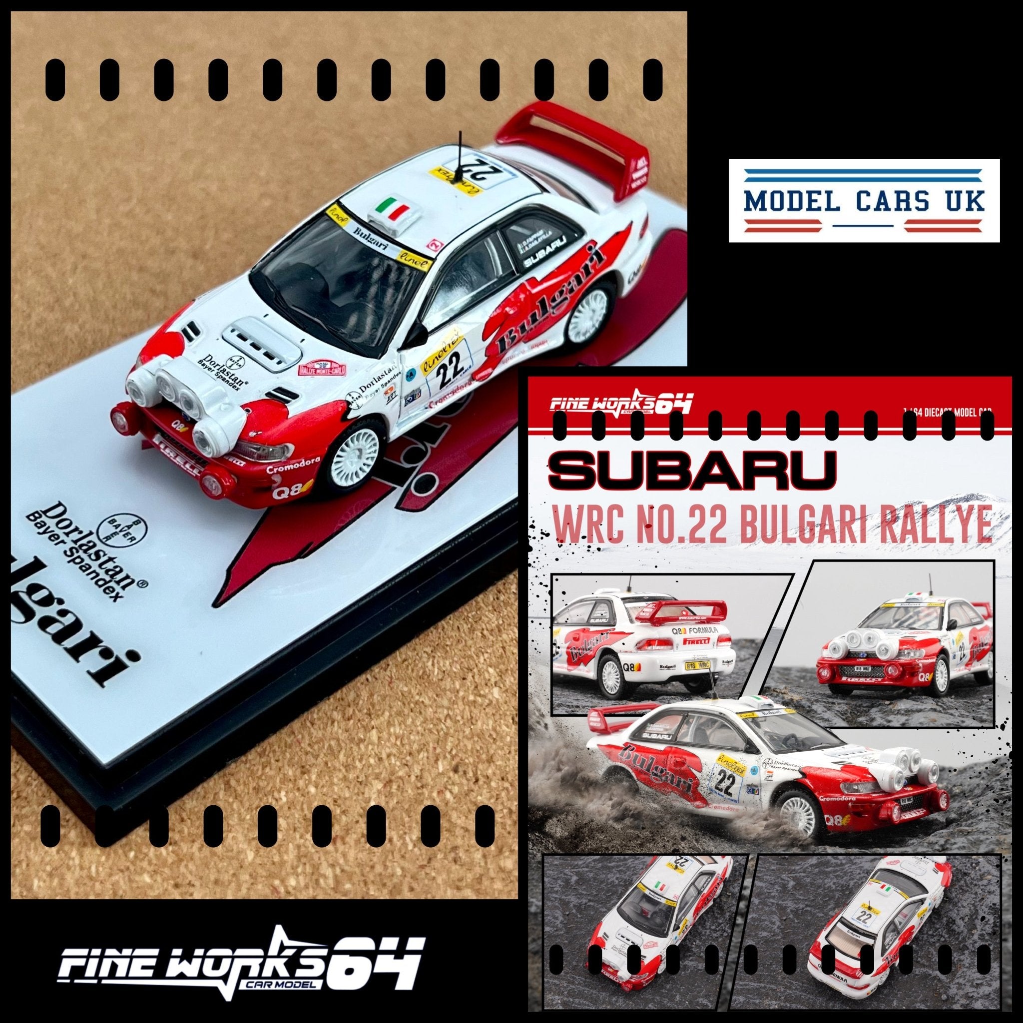 PREORDER Fine Works 1 64 SUBARU IMPREZA WRC NO.22 BULGARI RALLYE Diecast model car WHITE 22 MODEL CARS UK INNO64 TARMAC diecast model