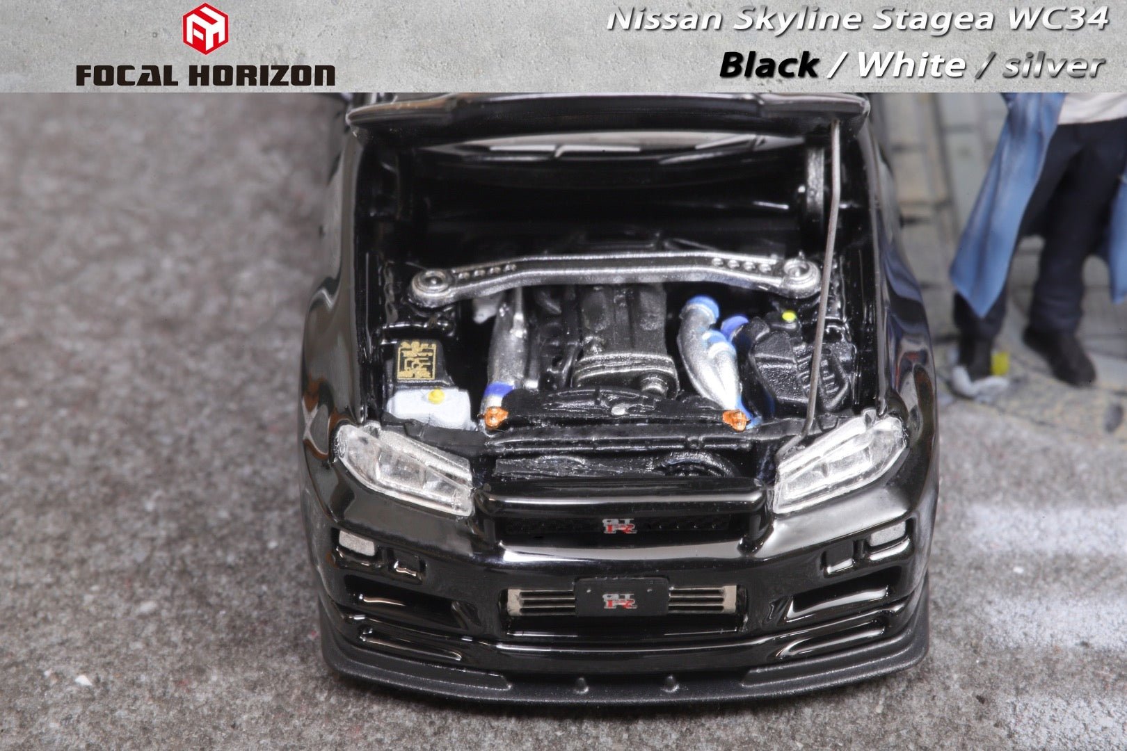 [ PREORDER ] Focal Horizon FH - 1:64 NISSAN Stagea 1st generation WC34, 260RS modified version diecast model - BLACK - MODEL CARS UKMODEL CAR#INNO64##TARMAC##diecast_model#