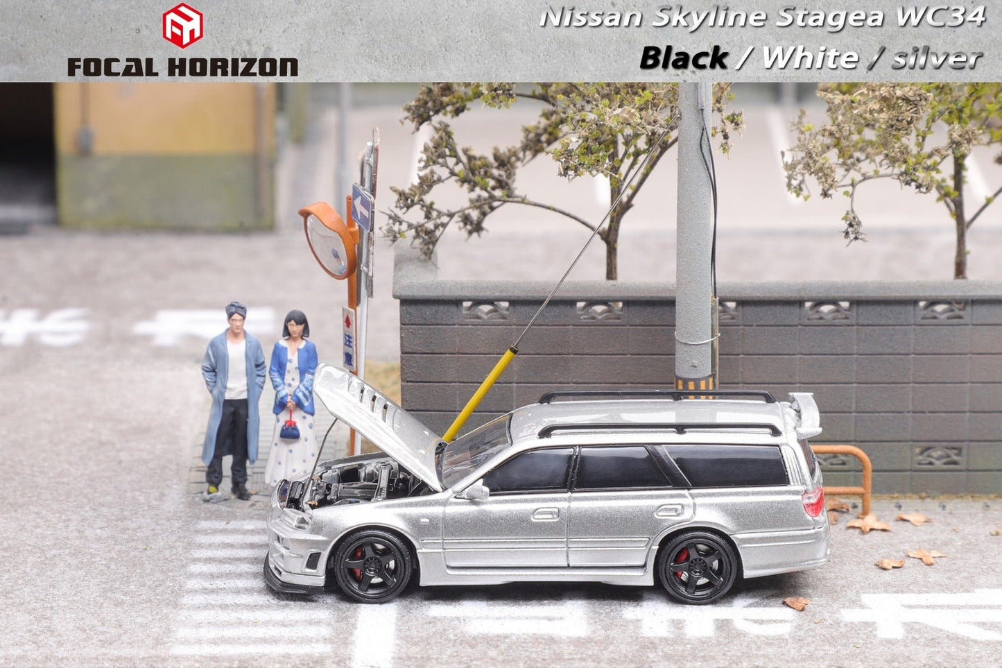 [ PREORDER ] Focal Horizon FH - 1:64 NISSAN Stagea 1st generation WC34, 260RS modified version diecast model - SILVER - MODEL CARS UKMODEL CAR#INNO64##TARMAC##diecast_model#