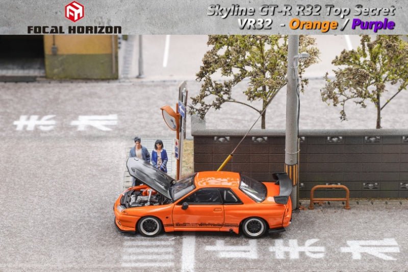 [ PREORDER ] Focal Horizon FH - 1:64 Skyline GT - R 3rd generation R32, Top Secret modified version VR32 diecast model car - Carbon Hood Orange - MODEL CARS UKMODEL CAR#INNO64##TARMAC##diecast_model#