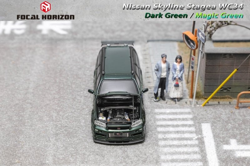 [ PREORDER ] Focal Horizon FH - 1:64 Stagea 1st generation WC34, 260RS modified version diecast model - Dark Green - MODEL CARS UKMODEL CAR#INNO64##TARMAC##diecast_model#