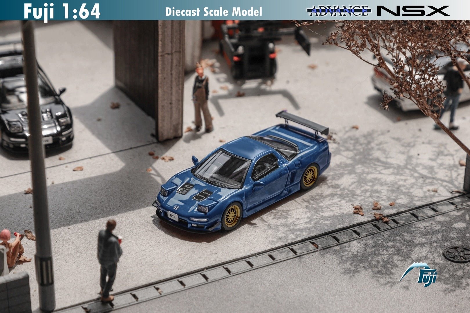 [ PREORDER ] Fuji - 1:64 NSX 1st generation Mk1 NA1 bright version, Japanese Advance modified version with BBS wheels - A - Blue (blue top copper wheel ) - MODEL CAR UKMODEL CAR#INNO64##TARMAC##diecast_model#