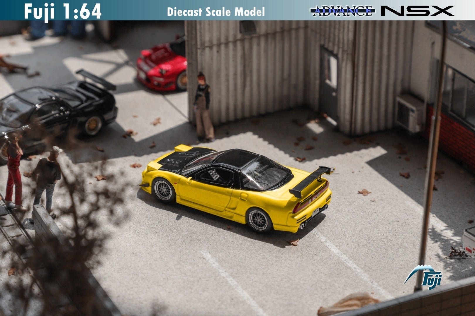 [ PREORDER ] Fuji - 1:64 NSX 1st generation Mk1 NA1 bright version, Japanese Advance modified version with BBS wheels - C Yellow (black top silver wheel) - MODEL CAR UKMODEL CAR#INNO64##TARMAC##diecast_model#