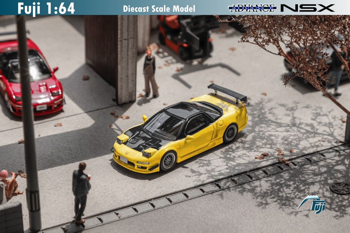 [ PREORDER ] Fuji - 1:64 NSX 1st generation Mk1 NA1 bright version, Japanese Advance modified version with BBS wheels - C Yellow (black top silver wheel) - MODEL CAR UKMODEL CAR#INNO64##TARMAC##diecast_model#