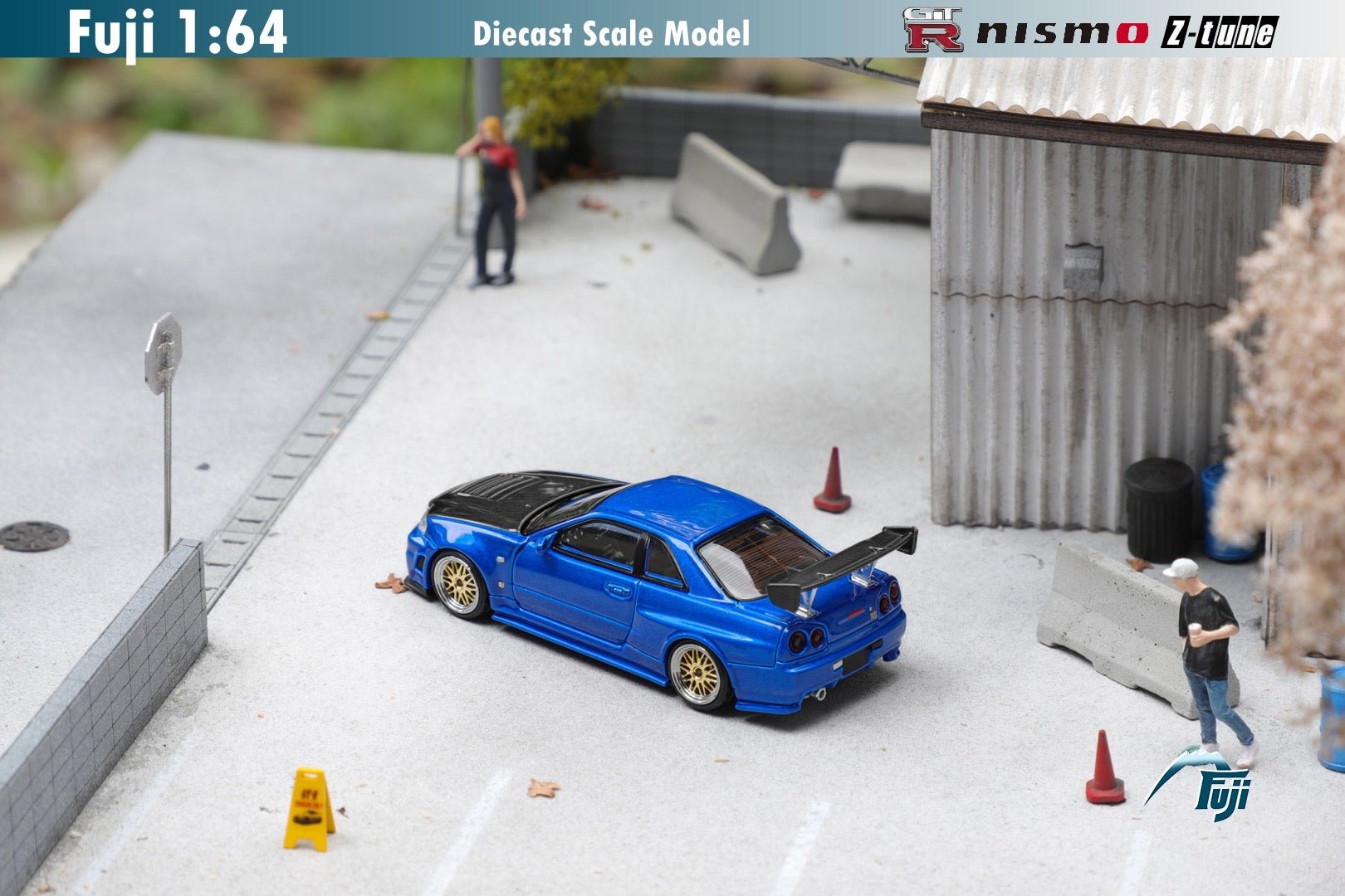 [ PREORDER ] Fuji - 1/64 Skyline R34 GT - R Nismo Z - Tune High - end version Diecast Model Car - Blue with Carbon Hood - MODEL CARS UKMODEL CAR#INNO64##TARMAC##diecast_model#