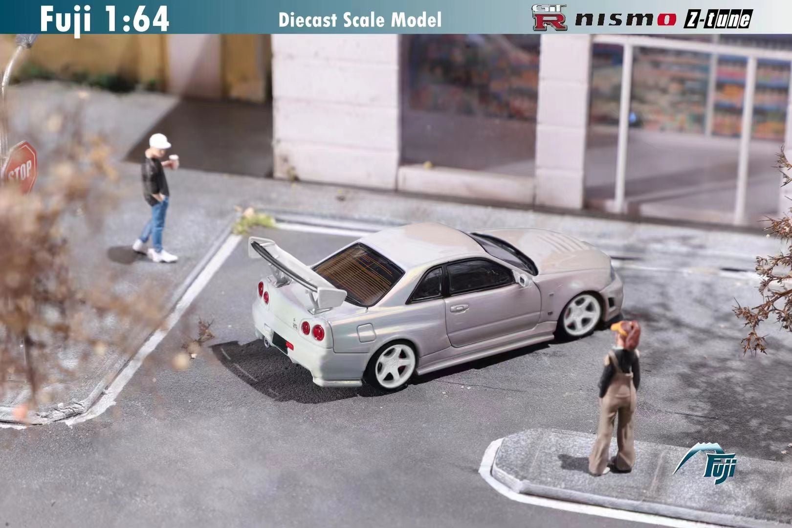 [ PREORDER ] Fuji 1:64 Skyline Skyline GT-R R34, Nismo Z-Tune High Wing version - A/ White Pearl (white wheel) - MODEL CAR UKMODEL CAR#INNO64##TARMAC##diecast_model#