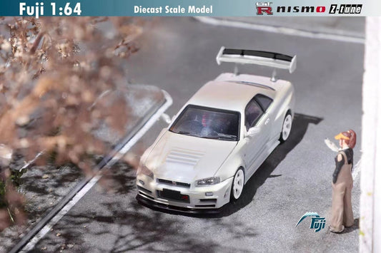 [ PREORDER ] Fuji 1:64 Skyline Skyline GT-R R34, Nismo Z-Tune High Wing version - A/ White Pearl (white wheel) - MODEL CAR UKMODEL CAR#INNO64##TARMAC##diecast_model#