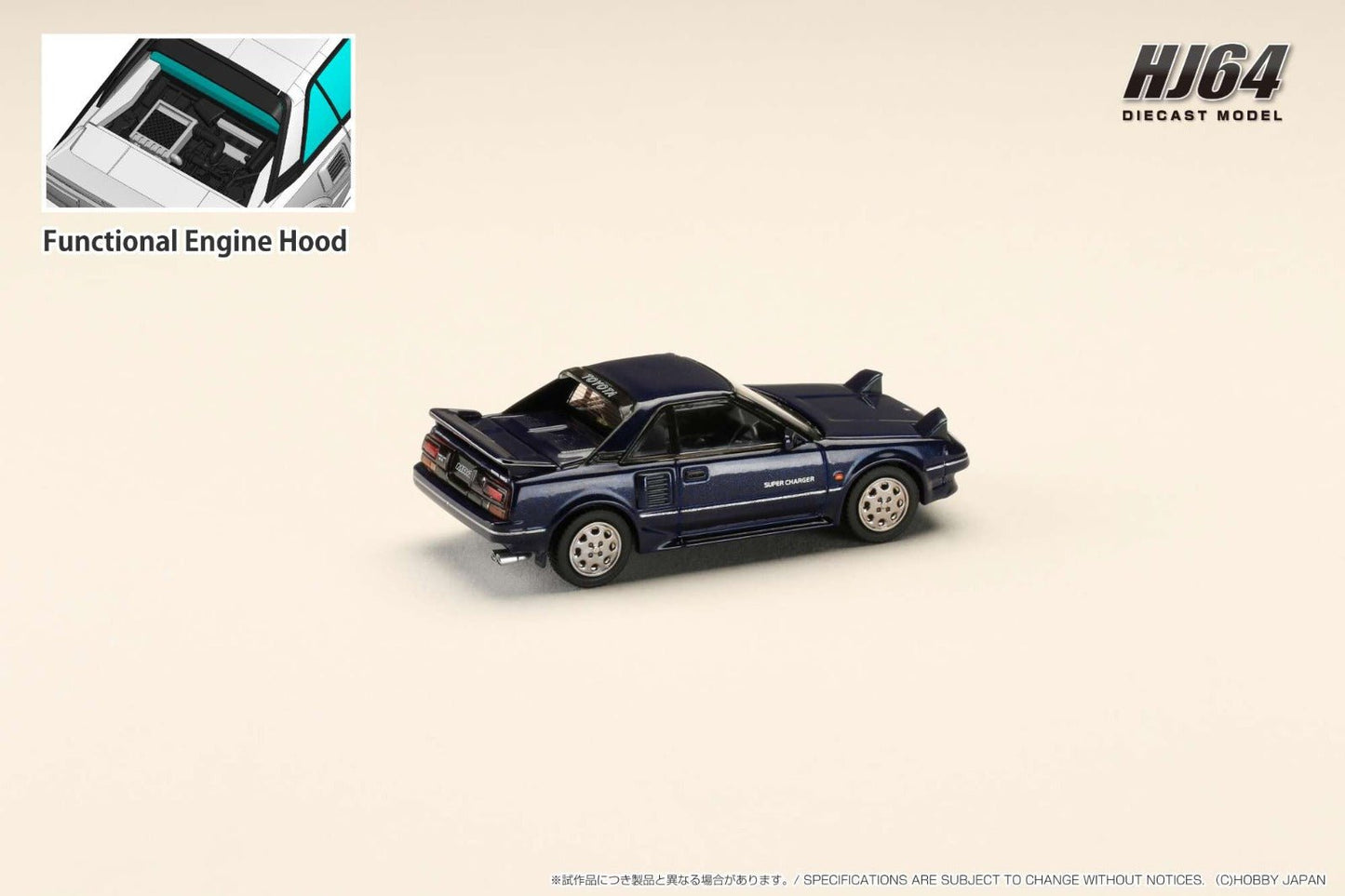 [ PREORDER ] HJ64 - 1/64 Toyota MR2 1600G-LIMITED SUPER CHARGER 1986 - Blue - MODEL CAR UKMODEL CAR#INNO64##TARMAC##diecast_model#