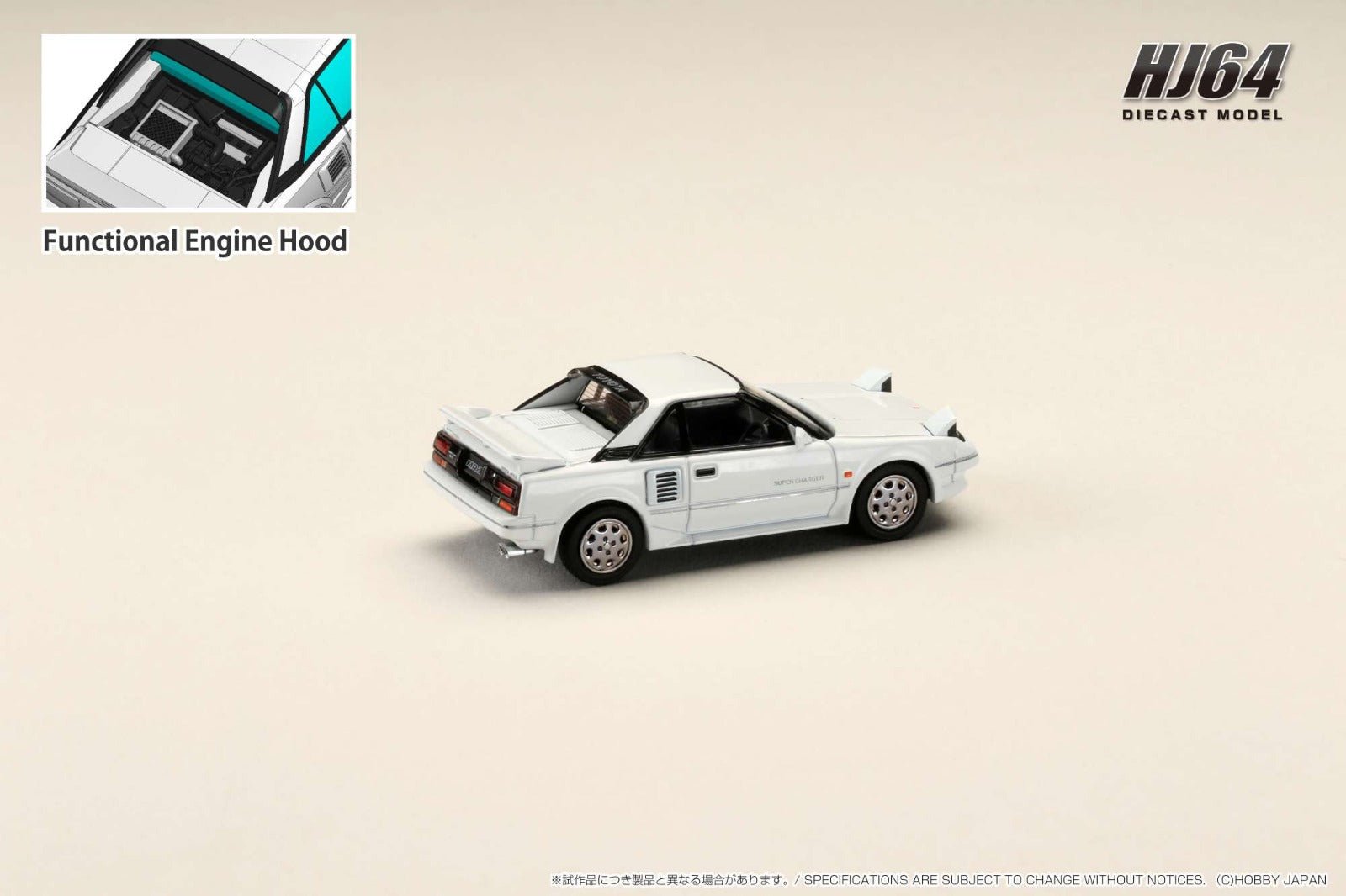 [ PREORDER ] HJ64 - 1/64 Toyota MR2 1600G-LIMITED SUPER CHARGER 1986 - White - MODEL CAR UKMODEL CAR#INNO64##TARMAC##diecast_model#