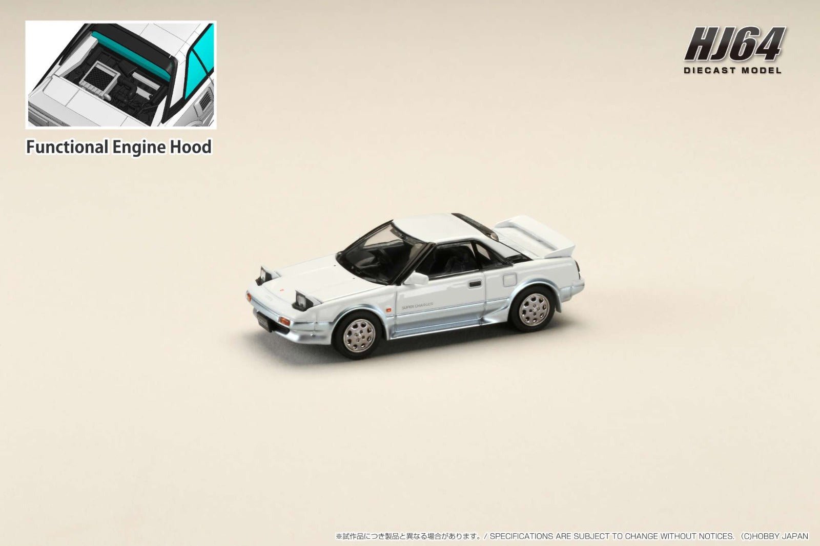 [ PREORDER ] HJ64 - 1/64 Toyota MR2 1600G-LIMITED SUPER CHARGER 1986 - White - MODEL CAR UKMODEL CAR#INNO64##TARMAC##diecast_model#