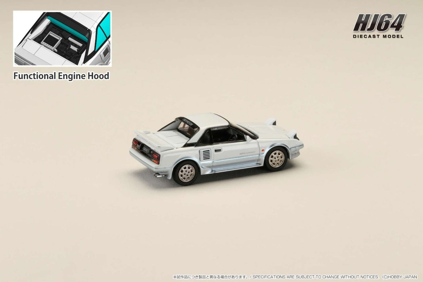 [ PREORDER ] HJ64 - 1/64 Toyota MR2 1600G-LIMITED SUPER CHARGER 1986 - White - MODEL CAR UKMODEL CAR#INNO64##TARMAC##diecast_model#