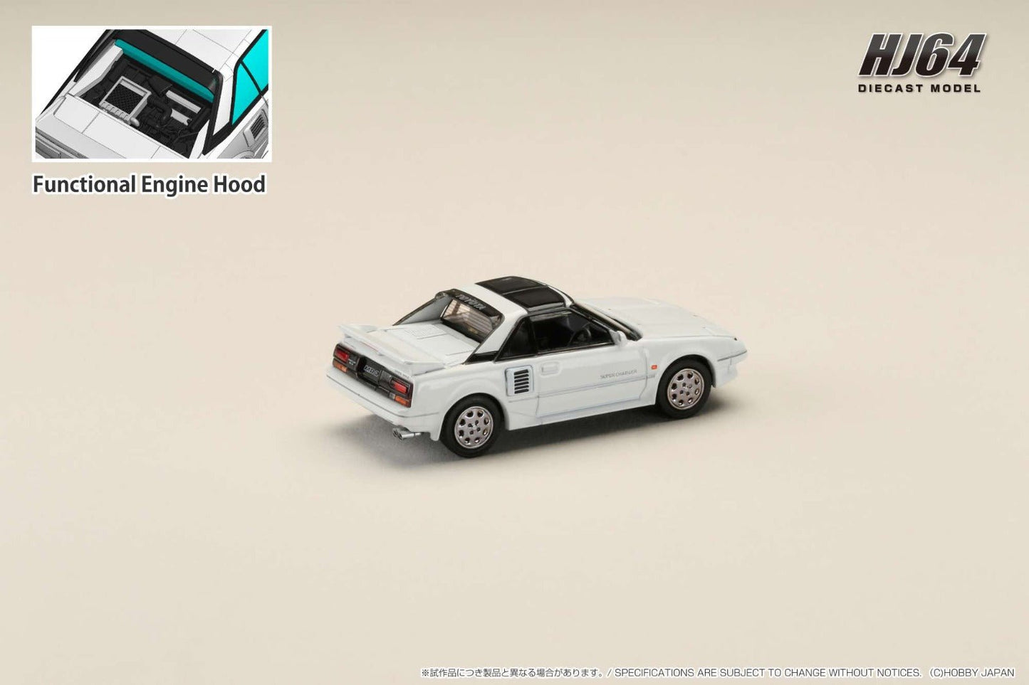 [ PREORDER ] HJ64 - 1/64 Toyota MR2 1600G-LIMITED SUPER CHARGER 1988 T BAR ROOF - White - MODEL CAR UKMODEL CAR#INNO64##TARMAC##diecast_model#