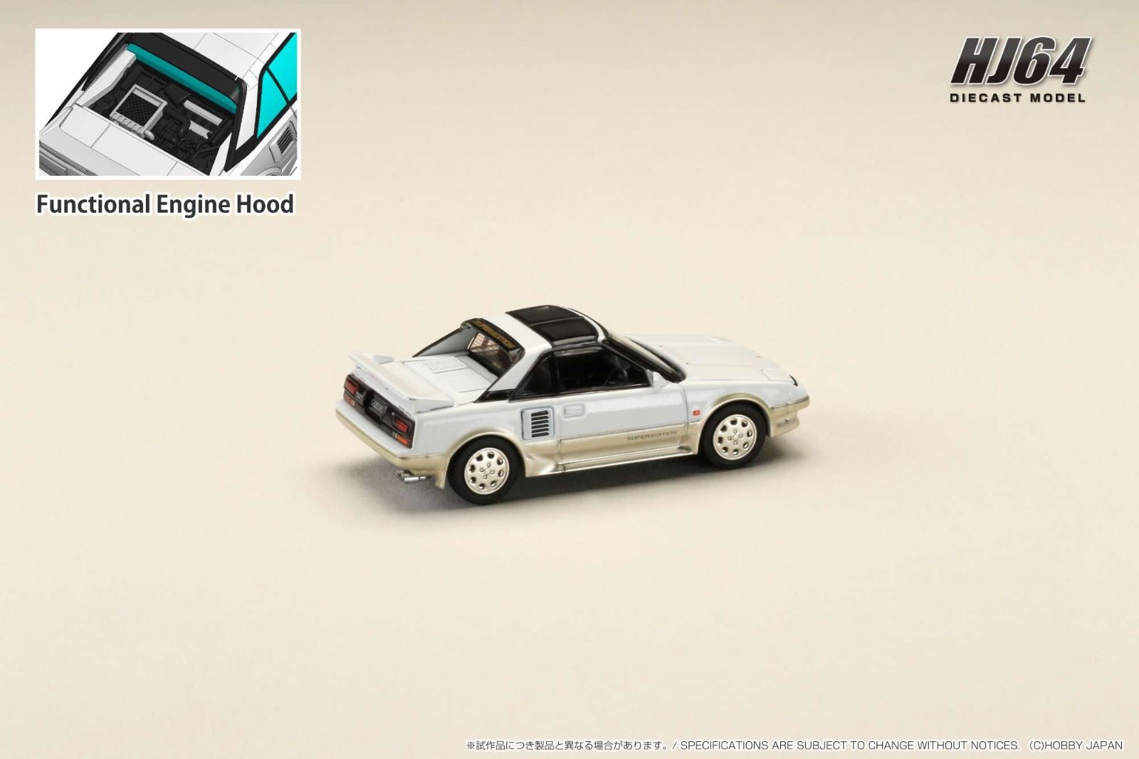 [ PREORDER ] HJ64 - 1/64 Toyota MR2 1600G-LIMITED SUPER CHARGER / SUPER EDITION 1988 T BAR ROOF - White - MODEL CAR UKMODEL CAR#INNO64##TARMAC##diecast_model#