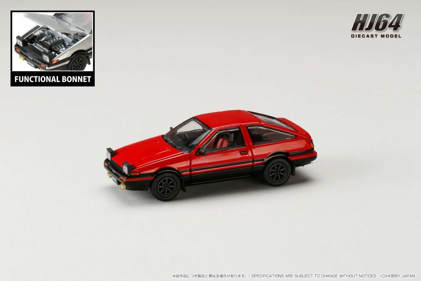 [ PREORDER ] HJ64 - 1/64 Toyota SPRINTER TRUENO GT APEX (AE86) JDM Style - Red - MODEL CAR UKMODEL CAR#INNO64##TARMAC##diecast_model#