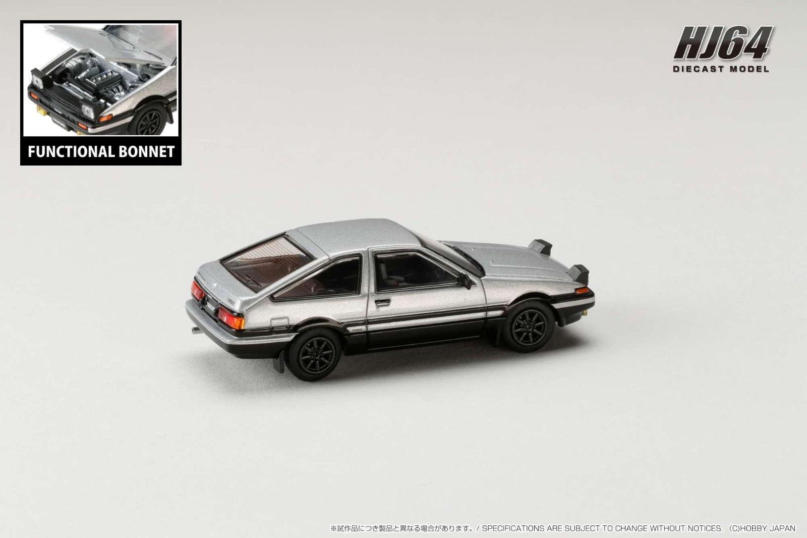 [ PREORDER ] HJ64 - 1/64 Toyota SPRINTER TRUENO GT APEX (AE86) JDM Style - Silver - MODEL CAR UKMODEL CAR#INNO64##TARMAC##diecast_model#