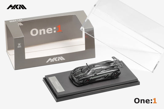 [ PREORDER ] HKM Premium - 1/64 Koenigsegg Agera One1 diecast model car - Chrome Black - MODEL CARS UKMODEL CAR#INNO64##TARMAC##diecast_model#