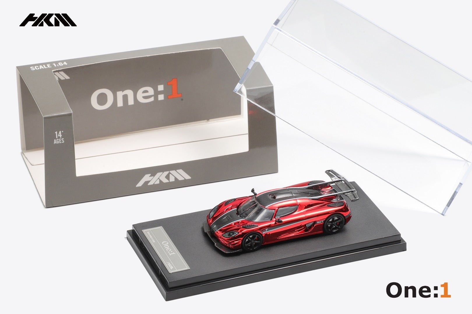 [ PREORDER ] HKM Premium - 1/64 Koenigsegg Agera One1 diecast model car - Chrome RED - MODEL CARS UKMODEL CAR#INNO64##TARMAC##diecast_model#