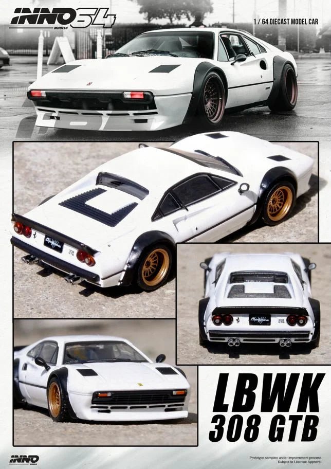 [PREORDER] INNO 64 - LBWK 308 GTB White Diecast Scale Model Car - IN64 - LBWK308 - WHI - MODEL CARS UKMODEL CAR#INNO64##TARMAC##diecast_model#