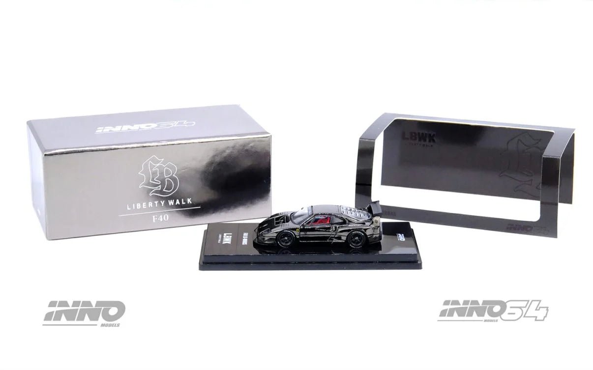 [PREORDER] INNO 64 - LBWK F40 Chrome Black - Diecast Scale Model Car - IN64 - LBWKF40 - CHB - MODEL CARS UKMODEL CAR#INNO64##TARMAC##diecast_model#