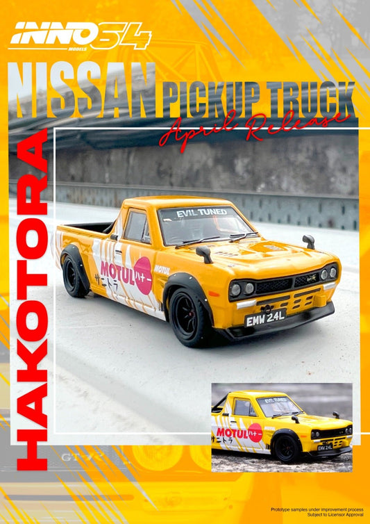 [PREORDER] INNO 64 - Nissan Hakotora Pick Up Truck MOTUL Livery - MODEL CAR UKMODEL CAR#INNO64##TARMAC##diecast_model#