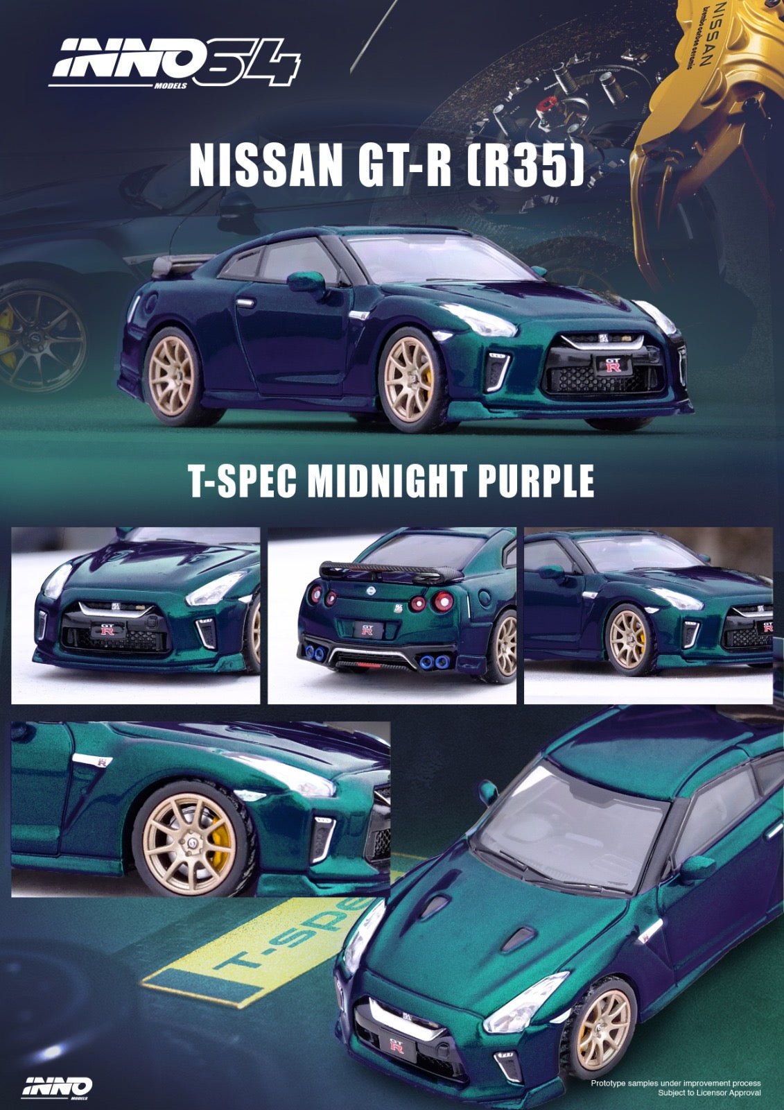 [PREORDER] INNO 64 - Nissan Skyline GT-R R35 T-SPEC Midnight Purple - MODEL CAR UKMODEL CAR#INNO64##TARMAC##diecast_model#