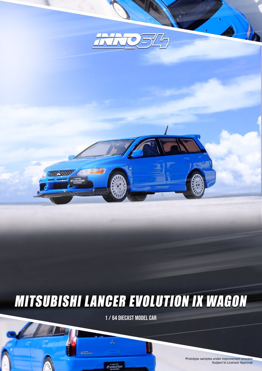 [PREORDER] INNO64 - 1/64 MITSUBISHI LANCER EVOLUTION IX WAGON BLUE DIECAST SCALE MODEL CAR - MODEL CAR UKMODEL CAR#INNO64##TARMAC##diecast_model#