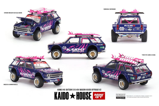 [PREORDER] Kaido House X MINI GT - Datsun 510 4x4 Wagon Kaido Offroad V2 DIECAST SCALE MODEL CAR - KHMG149 - MODEL CARS UKMODEL CAR#INNO64##TARMAC##diecast_model#