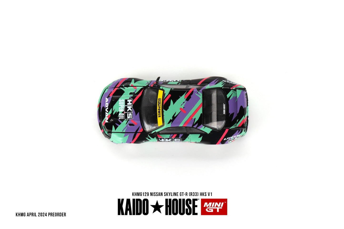 [PREORDER] Kaido House X MINI GT - NISSAN SKYLINE GT-R R33 HKS V1 DIECAST SCALE MODEL CAR - KHMG129 - MODEL CAR UKMODEL CAR#INNO64##TARMAC##diecast_model#